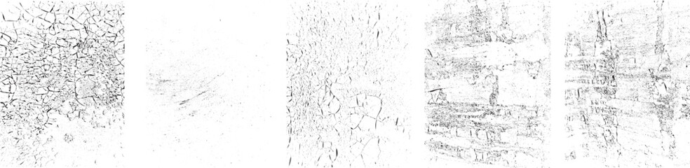 Fototapeta premium Grunge Backgrounds set. Big collection of vector overlay, distress, textures .Simply Place illustration over any Object to Create grungy ,splattered , dirty effect .Various texture for your design. 