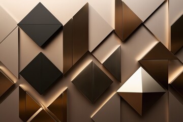 Striking 3D Geometric Design with Metallic Background for Enhanced Visual Impact