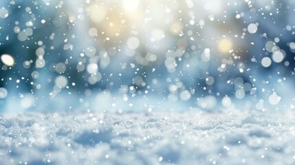 Fototapeta premium A snowy scene with a bright sun shining through the snow