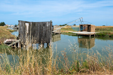 Riviere La Taillée, pêche au carrelet , Marais Breton, Vendée, Pont Neuf, Fontenay le Comte, ...