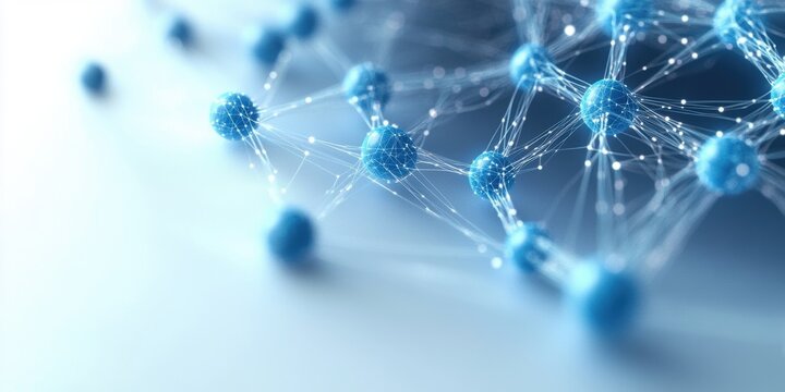 Futuristic representation of logical connections, reasoning algorithms, and retention nodes in focus, with room for customization options.