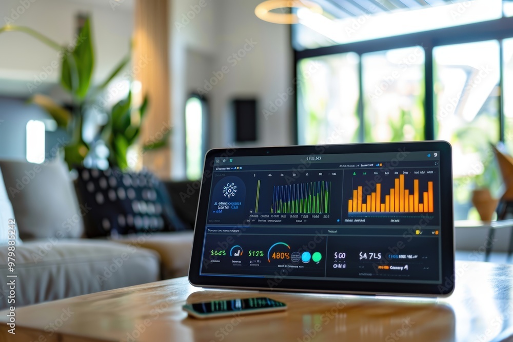 Aufkleber real-time energy management dashboard in community center for efficient consumption tracking