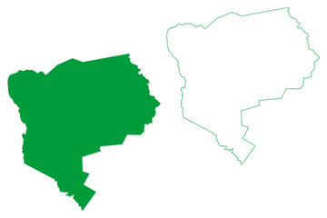 Obraz premium Macaubas municipality (Bahia state, Municipalities of Brazil, Federative Republic of Brazil) map vector illustration, scribble sketch Macaubas map