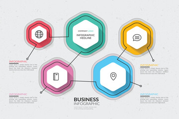 Colorful and Modern Infographic Steps Collection Flat Design