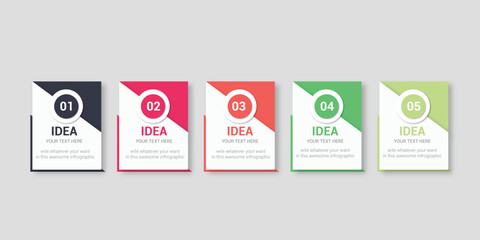 Business Infographic Template Visualization Abstract with Label 5 Number Icon