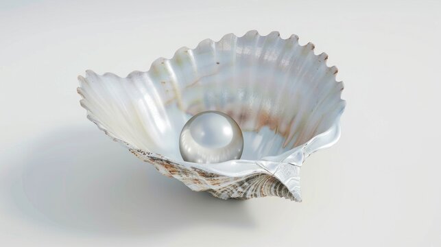 A shell with a pearl inside of it