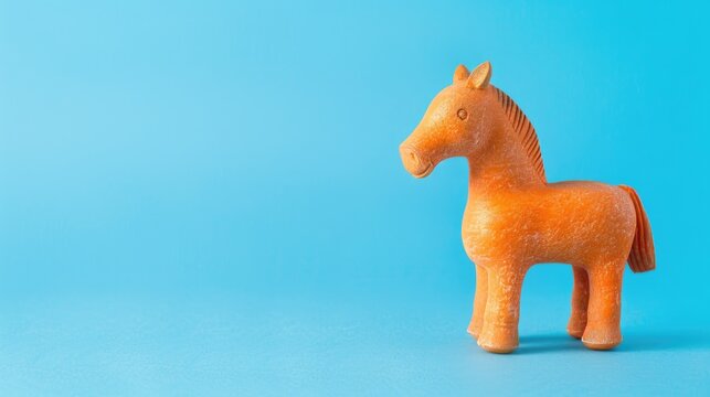 International Day for Children Affected by Aggression Toy Horse on Blue Background Advocacy for Child Rights and Protection