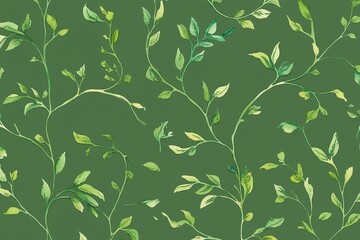 Exquisite Jade Watercolor Vines Set Against Lush Green Backdrop