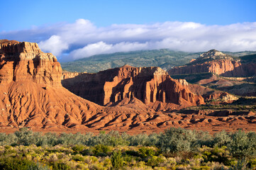 Scenic Red Rock formations at Capitol Reef National Park.