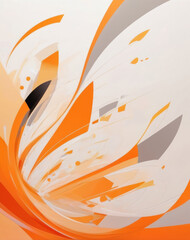  Dynamic abstract geometric explosion, sharp orange and grey fragments, modern digital art