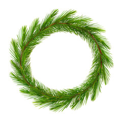 PNG pine wreath . Christmas decoration element for scrapbooking and festive design projects.