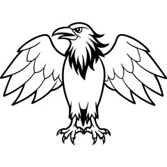 Obraz premium Ominous Raven with Outspread Wings - Vector Art