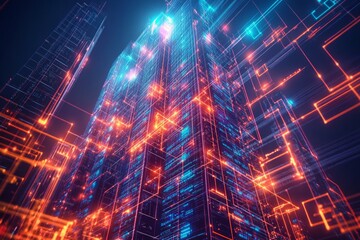 Fototapeta premium Digital Backbone, Cloud Computing and Digital Infrastructure