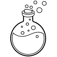 Bubble-filled Potion Bottle with Cork - Vector Art
