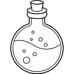 Bubble-filled Potion Bottle with Cork - Vector Art