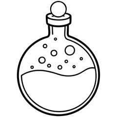Bubble-filled Potion Bottle with Cork - Vector Art