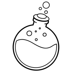 Bubble-filled Potion Bottle with Cork - Vector Art