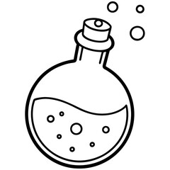 Bubble-filled Potion Bottle with Cork - Vector Art