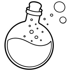 Bubble-filled Potion Bottle with Cork - Vector Art