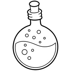 Bubble-filled Potion Bottle with Cork - Vector Art