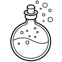 Bubble-filled Potion Bottle with Cork - Vector Art