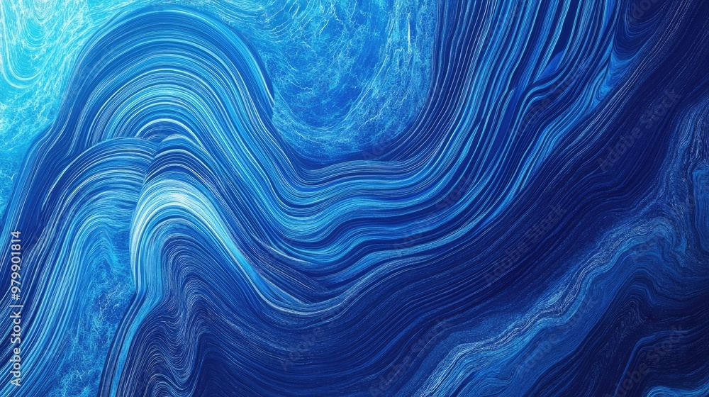 Poster a vibrant blue abstract background with bold lines and intricate patterns, offering a fresh and ener