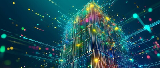 Fototapeta premium Digital Backbone, Cloud Computing and Digital Infrastructure