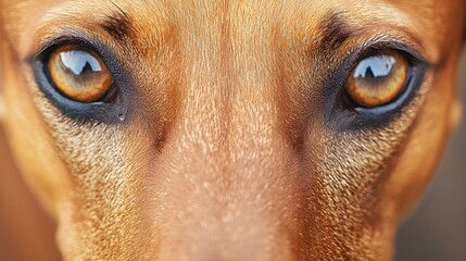 A close-up of an Azawakh dog's expressive eyes and unique features, capturing the essence of this graceful breed against a soft backdrop