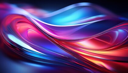 Arte abstrata com vidro iridescente e formas fluidas vibrantes