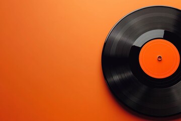 Fototapeta premium Retro Vinyl Record Player with Minimalist Design. Generative ai