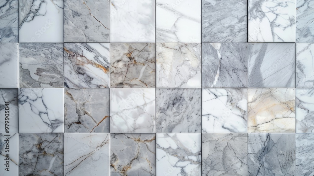 Poster marble backdrop with granite tiles in flat lay view ample space for text