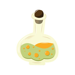 Magic potion. Halloween, autumn concept. Isolated illustration for card, postcard, cover. EPS 10