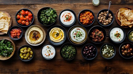 A Meze. The most popular Turkish dishes. A selection of small dishes served as appetizers, including dishes like hummus, baba ghanoush, dolma and haydari.
