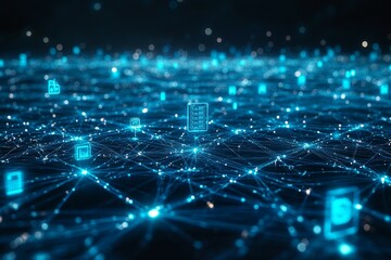 Obraz premium Cloud Grid, Cloud Computing and Digital Infrastructure