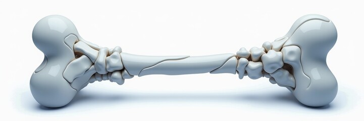 A detailed 3D rendering of a dog bone, perfect for pet-related marketing, veterinary services, or animal care presentations.