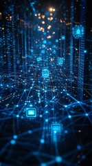 Obraz premium Cloud Grid, Cloud Computing and Digital Infrastructure