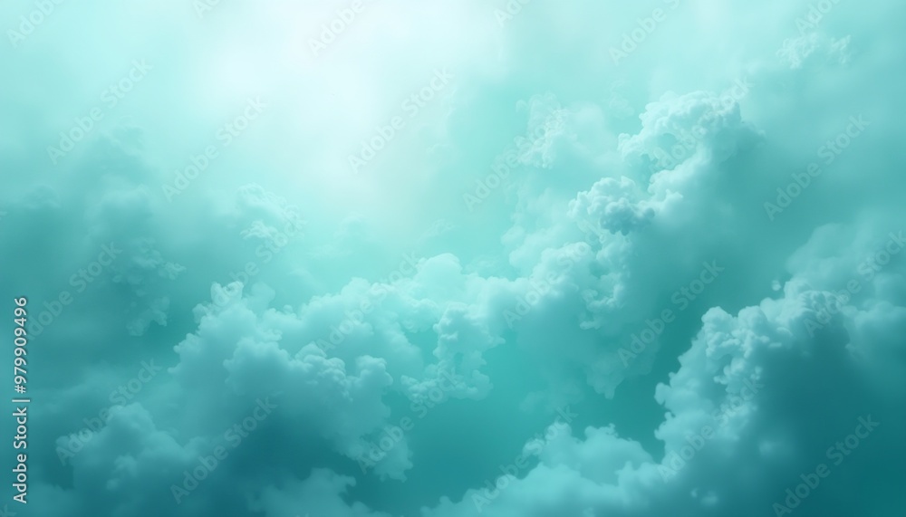 Poster abstract background delicate haze soft turquoise with copy space