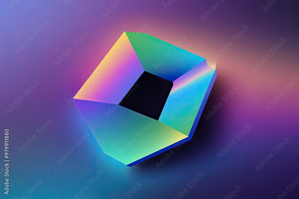 Poster three dimensional gradient shape design for a futuristic background