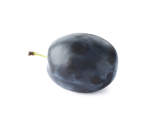 One tasty plum isolated on white. Fresh berry