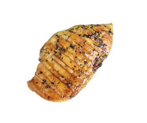 Delicious grilled chicken breast isolated on white