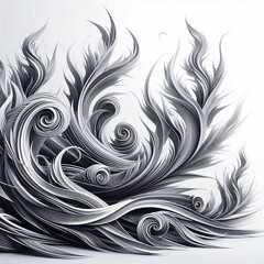 Fototapeta premium Hintergrund, Wallpaper silberne Flammen