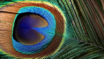 Fototapeta premium Mesmerizing peacock feathers with vibrant colors and intricate patterns – perfect for artistic projects.