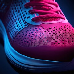 Vibrant Viva Magenta Sports Shoe Close-Up Detail Shot