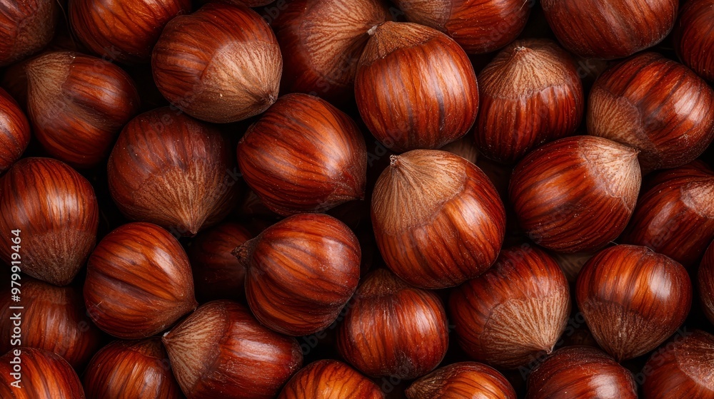 Wall mural  A pile of chestnuts sit atop another, nestled together