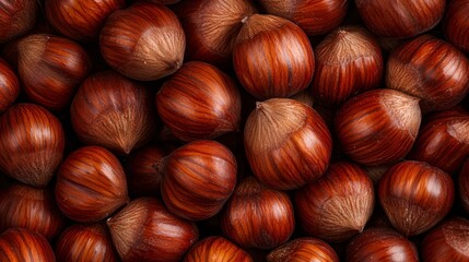 Obraz premium A pile of chestnuts sit atop another, nestled together