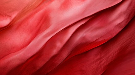 Obraz premium A tight shot of a scarlet fabric, superimposed with an indistinct figure's face in the hazy backdrop