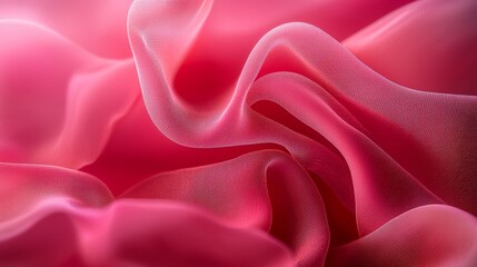 Obraz premium A tight shot of a pink fabric showcases its blurred, intricate pattern at the bottom edge