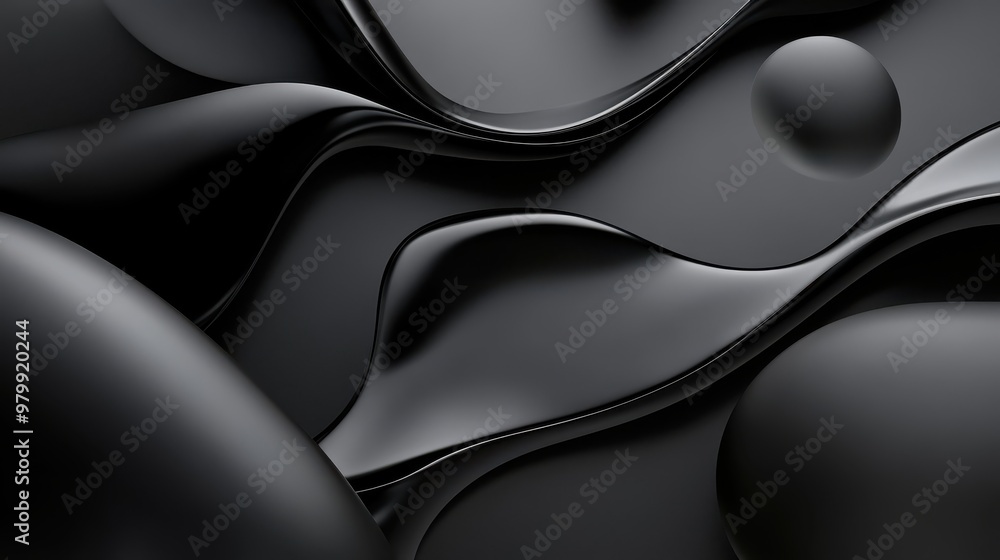 Poster a mysterious black post with abstract dark shapes and shadows, creating an atmospheric and artistic 