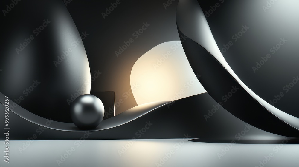 Poster a mysterious black post with abstract dark shapes and shadows, creating an atmospheric and artistic 