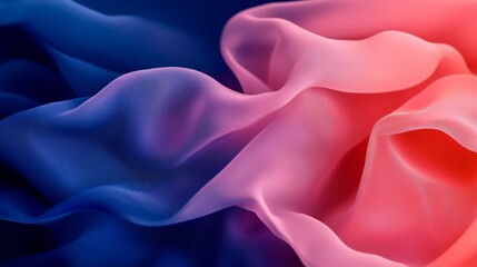 Obraz premium A tight shot of pink-blue fabric, featuring a flower's indistinct silhouette at its heart